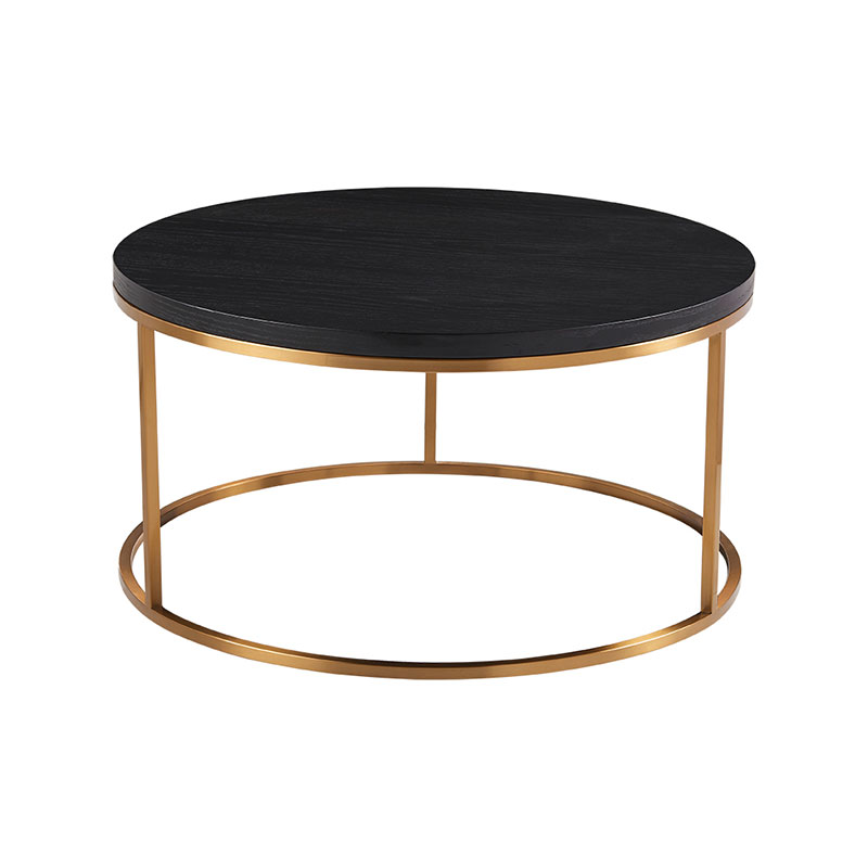Modern metal  black and wood coffee table coffee table   ZLS-CJ1002